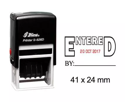 Блестящий штамп с датой, нанесенный на чернила с введенным текстом, офисный канцелярский резиновый штамп Impression Area : 41 mm x 24 mm чёрный
