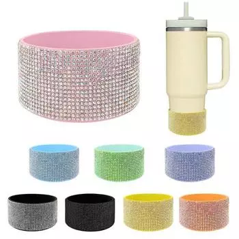 Блестящий силиконовый ботинок для чашки, противоскользящий рукав 20–40 унций для бутылок с водой, стильная защитная крышка основания трапециевидного цилиндра чёрный