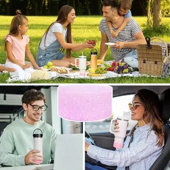 Блестящий силиконовый чехол для бутылки с водой. Нескользящая изоляция. Защитная чашка для нижней части. Противоожоговая чашка для колбы. Нижний бампер. Защитная чашка для воды.