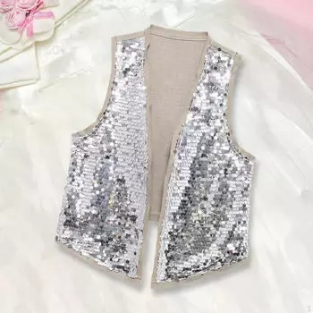 Блестящий топ с пайетками для женщин - стильный ансамбль для вечернего выхода S