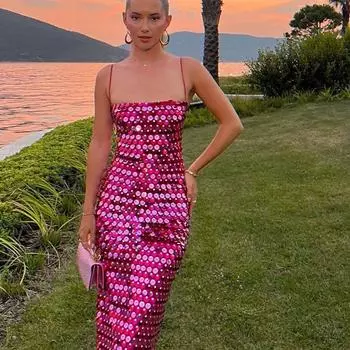 Блестящий топ-труба с бретельками платье женское сексуальное без рукавов тонкое сплошное прямое длинное платье модное вечернее платье с открытой спиной L серебряный