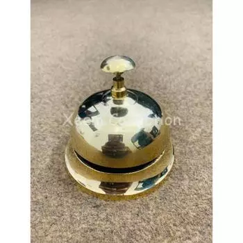 Блестящий твердый латунный классический офисный звонок с традиционным художественным произведением Громкий стол