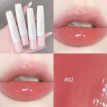 Блестящий водостойкий блеск для губ - Увлажняющий нелипкий оттеночный бальзам для губ с зеркальным блеском, стойкий цвет для натурального повседневного макияжа 02