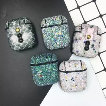 Блестящий защитный чехол для наушников Airpods 1 2, жесткий ПК-бампер для AirPods 2, аксессуары для наушников For Airpods 1/2 дубильная кора