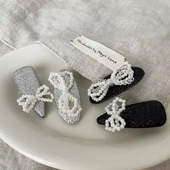 Блестящий жемчужный кристалл бант заколка для волос универсальный темперамент челка клип аксессуары для волос головной убор край клипса