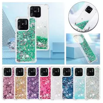 Блестящий жидкий прозрачный чехол с плавающим зыбучим песком, противоударный защитный бампер, силиконовый чехол из ТПУ для Redmi 10C 10 Redmi Note 11T 10S 9 Xiaomi 11 11T 11i Redmi 6/6A