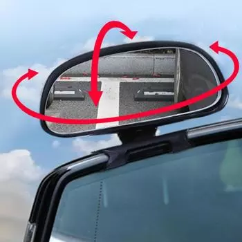 Blind Side Mirrors Rectangular Car Rear View Auxiliary Mirrors Multi-Angle Rotating High-Definition Glass Mirrors Stick On The чёрный