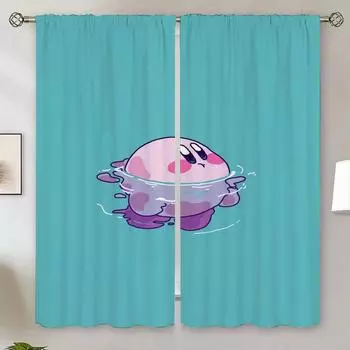 Blinds Kawaii Cartoon Kirbys Window Curtains for Bedroom Decoration Shower Curtain Tiebacks Modern Living Room Curtains 2024 W50xH70cmx2pcs-CL