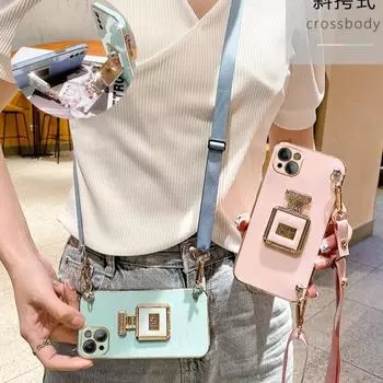 Bling 3D CBling держатель духов ремешок чехол для Samsung S22 S21 S23 Ultra A13 A23 A33 A53 A12 A22 A32 A52 A14 A54/крышка из ТПУ iphone 6 6s зелёный