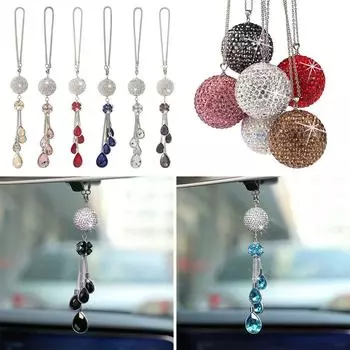 Bling автомобильный хрустальный кулон со стразами для интерьера автомобиля подвесное украшение белый