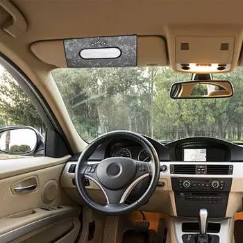 Bling Car Tissue Holder Sparkling Car Tissue Box Crystal Holder With Clip Crystal Auto Paper Box Towel Case For Ladies Girls CZECH REPUBLIC