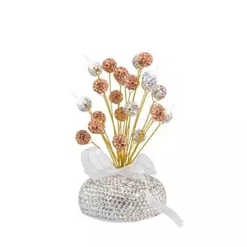 Bling Design Rhinestones Auto Interior Ornaments with Ribbon Car Air Freshener Aromatherapy Champagne White