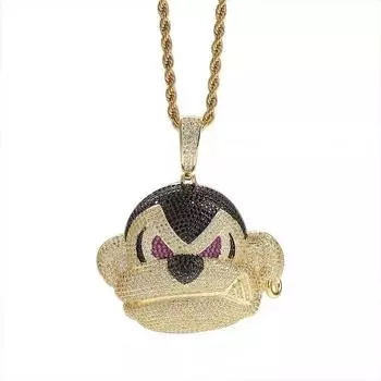 Bling Iced Out Gorilla ожерелье с подвеской Micro Pave циркон обезьяна ожерелье для мужчин и женщин хип-хоп рок-рэп трендовые украшения