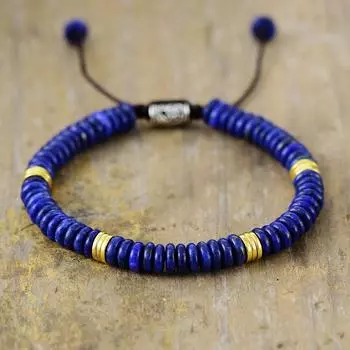 BLINGBAY мужской и женский браслет, новый натуральный лазурит, браслет ручной работы из бисера, регулируемый браслет, вечерние ювелирные изделия на день рождения, подарок