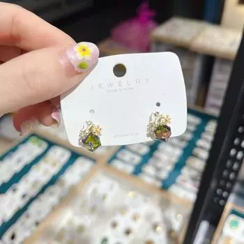 BLINGBAY новые женские серьги, модные популярные серьги с маленьким цветком, красочные серьги с градиентом воды, современные ювелирные изделия, подарки