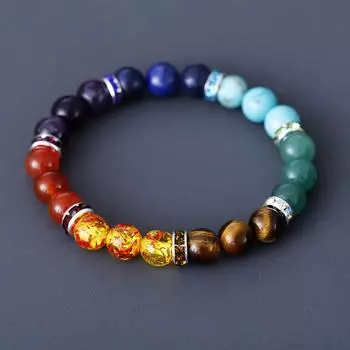 BlingBay Women s Beaded Bracelet Natural Stone 7 Color Handmade Beaded Stretch Couple Bracelet String Girls Birthday Jewelry Gift