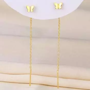 BLINGBAY женская подвеска, новая серебряная линия ушек бабочки, фея, длинная цепочка для ушей, аксессуары, вечерние украшения для девочек, подарки золотой