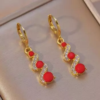 BlingBay женские висячие серьги длинные красные классические висячие серьги с кисточками для девочек на вечеринку, день рождения, ювелирные изделия в подарок