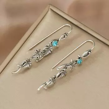 BlingBay женские висячие серьги в форме листьев, длинные серьги для девочек, вечеринка, день рождения, ювелирные изделия, подарок фиолетовый