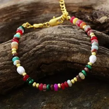 BLINGBAY женский браслет, новый простой модный цвет, натуральный камень, жемчуг, браслет ручной работы из бисера, браслет для девочек, модные украшения для вечеринки, дня рождения, подарок разноцветный