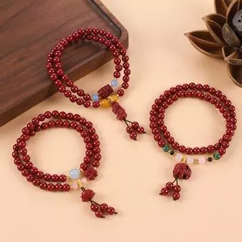 BLINGBAY женский браслет-подвеска в китайском стиле двойной круглый браслет из киновари ретро простой браслет аксессуары ювелирные изделия подарок