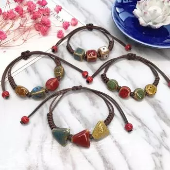 BLINGBAY женский браслет в стиле ретро красивый керамический сладкий браслет керамический плетеный браслет в корейском стиле модные аксессуары для пар ювелирные изделия подарок