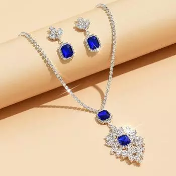 BLINGBAY Женский комплект украшений Милые романтические свадебные аксессуары Стразы Элегантные сверкающие ожерелья Серьги Комплект женских современных украшений Подарок