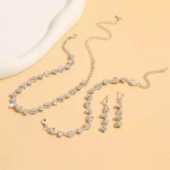 BLINGBAY женский комплект ювелирных изделий, милое модное свадебное платье, романтические аксессуары, серьги, ожерелье, комплект, современные ювелирные изделия, подарок