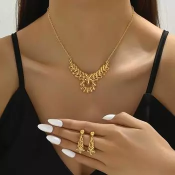 BLINGBAY женский комплект ювелирных изделий, милые романтические этнические модные свадебные аксессуары, серьги и ожерелье, комплект современных украшений для девочек, подарок