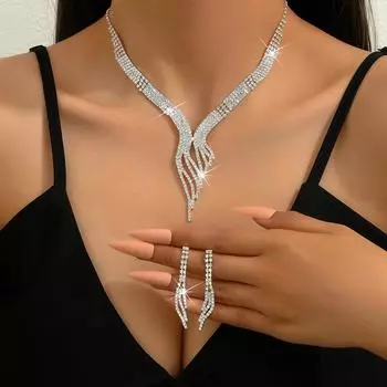 BLINGBAY женский комплект ювелирных изделий, милый романтический модный свадебный наряд, аксессуары, серьги, ожерелье, сказочный комплект, современные ювелирные изделия для девочек, подарок