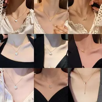 BLINGBAY женское ожерелье с подвеской из титановой стали, легкий роскошный геометрический кулон, цепочка на ключицы для девочек, аксессуары, современные ювелирные изделия, подарок