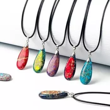 BLINGBAY женское ожерелье с подвеской из натуральной кожи, многоцветный кулон из воловьей кожи, ожерелье из веревки для девочек, вечерние, день рождения, рождественские украшения, подарок 15*35