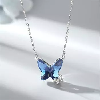 BLINGBAY женское ожерелье с подвеской, новое изысканное колье-бабочка, подвесная цепочка с кристаллами, ниша, цепочка на ключицу, свет, роскошные современные ювелирные изделия, подарок