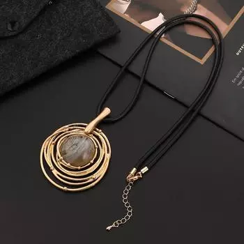 BLINGBAY женское ожерелье с подвеской в стиле ретро, большое круглое ожерелье премиум-класса с цепочкой для свитера, женское длинное ожерелье для девочек, ювелирные изделия на день рождения, подарок золотой