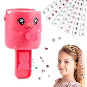 Blingbling игрушки для укладки волос для девочек с 120 шт. пластиковый степлер с бриллиантами и драгоценными камнями, игрушка «сделай сам», блестящий алмазный степлер для девочек 1 SET