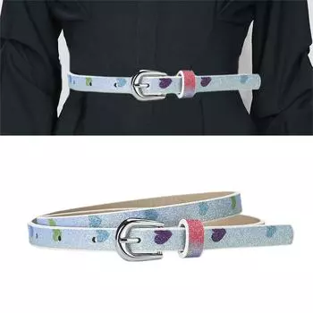 Блестящий поясной ремень Американский уличный танец Джинсовый пояс Сценические шоу Панк-цепочка на талию Гранж Потрясающий блеск серебряный