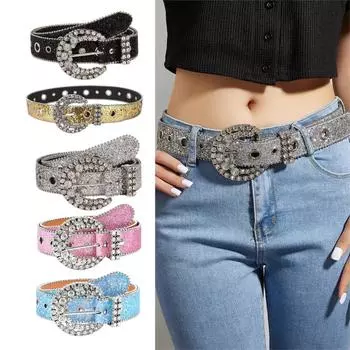 Блестящий поясной ремень для американских уличных танцев, поясной ремень для панков в стиле Livehouse, готическая цепочка на талию, потрясающие стразы чёрный