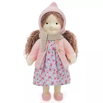 BlissfulPixie Вальдорфская кукла Вальдорфская кукла Кукла ручной работы Луна 30 см Мягкая девочка Милая мягкая игрушка Идеальная кукла для детей -