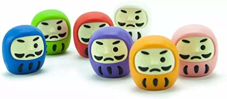 Blister pack funny eraser color daruma x 4 pieces