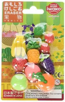 Blister pack funny eraser fruit