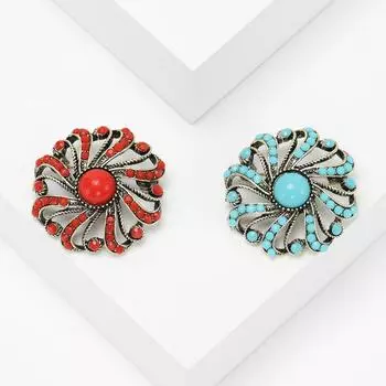 Ближневосточная турецкая винтажная брошь со стразами женская, темпераментная богемная бижутерия булавка