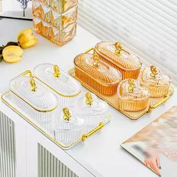 Ближневосточный фестивальный поднос с фруктами для гостиной, прозрачный поднос для чая, тарелка для закусок, конфетная тарелка