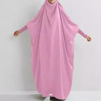 Ближний Восток Дубай турецкий мусульманский развевающийся однотонный халат с длинными рукавами average size темно-синий