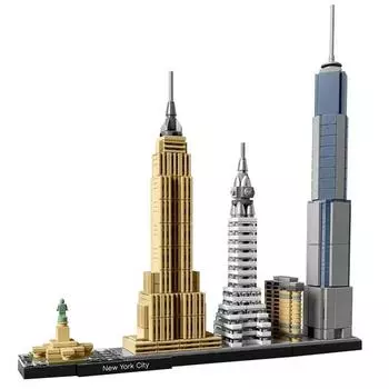 [Блочная архитектура, совместимая с LEGO Real Night] QZ Нью-Йорк Строительный блок QZ World Landmark, микс