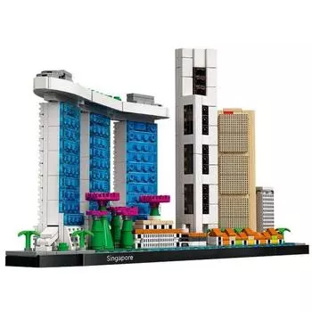 [Блочная архитектура, совместимая с Real Night-Lego] QZ Сингапур Город QZ Всемирная достопримечательность Строительный блок, микс