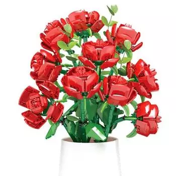 [Блочный цветок, совместимый с LEGO Real Night] GJ Rose 11 GJ, Rose