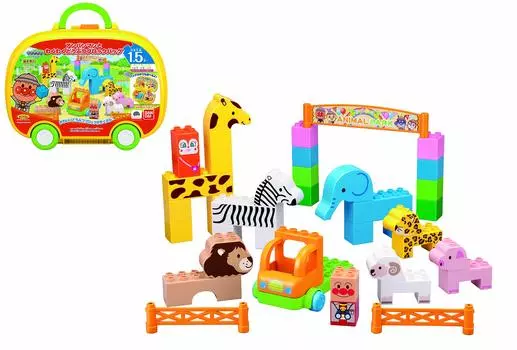 BlockLabo Block Lab Anpanman Anpanman и захватывающая сумка с блоками животных