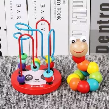 Blocks Calculation Frame Bead-Stringing Toy 1 Year Old 3 Boys and Girls Baoyi Intelligence Beads Baby Montessori Early Education Educational Toys Palm Small Wrap Bead + Twisted Worm