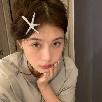 Блогерская звезда клип Сладкий прохладный ветер с улицы Утконос Геометрическая боковая шпилька Челка Винтаж