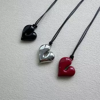 Blogger Reina High-End Black Rope Halter Ожерелье - Регулируемая цепочка для свитера для женщин красный